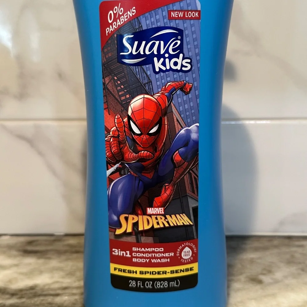 Suave Kids SPIDER-MAN 3 in 1 Shampoo Conditioner Body Wash Spider Sense 28oz NEW